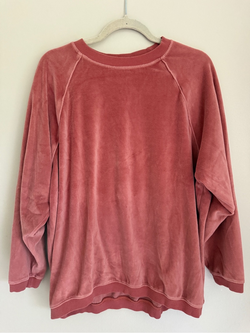 NWOT Aerie Women's Velvet Crewneck Sweatshirt - Dusty Rose, size small